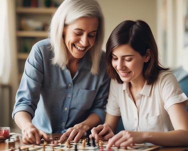 A companion sharing a meaningful activity at home